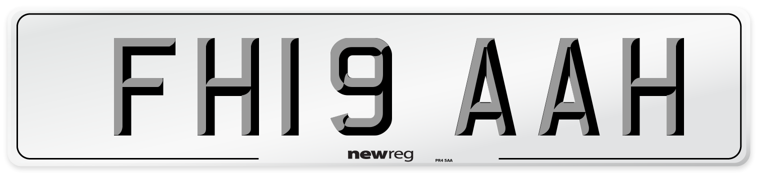 FH19 AAH Number Plate from New Reg